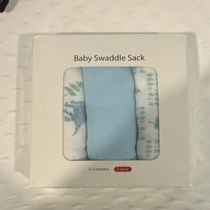 NWT!! Baby Swaddle Sack 3-Pack in Blue and White